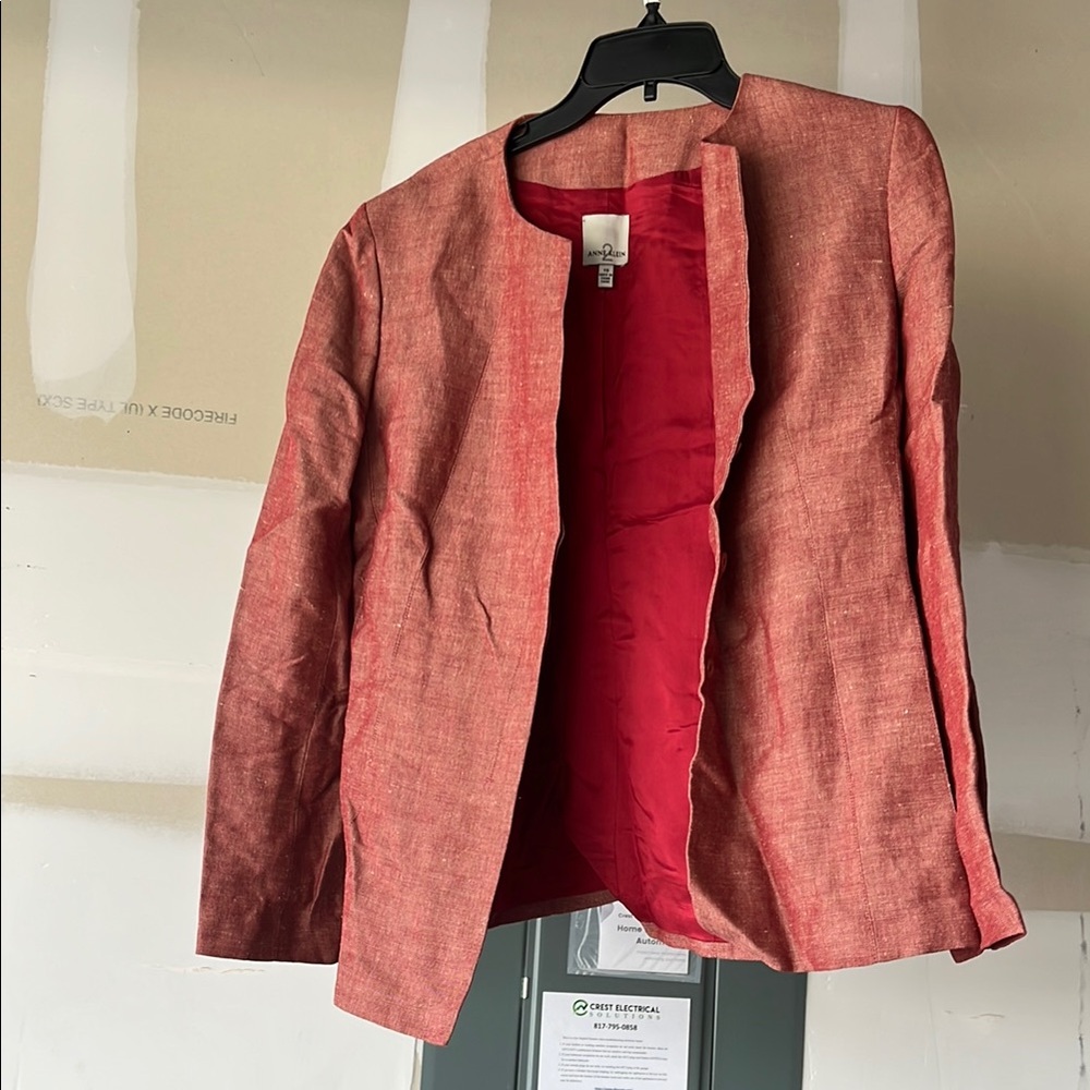 Women's Red Open-Front Jacket